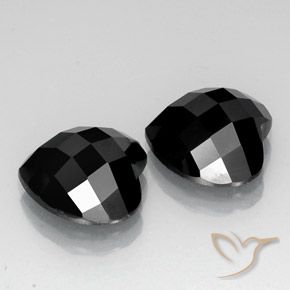 13.48 ctw Black Spinel Stones, Natural Spinel in Heart Rose-Cut Shape for Sale