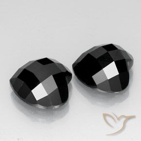 14.00 ctw Black Spinel Stones, Natural Spinel in Heart Rose-Cut Shape for Sale