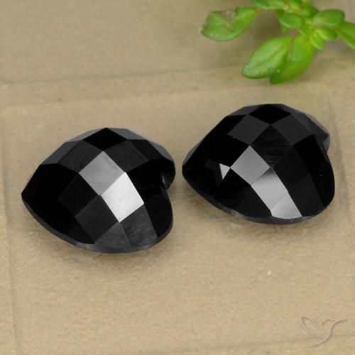 13.95 ctw Black Spinel Stones, Natural Spinel in Heart Rose-Cut Shape for Sale