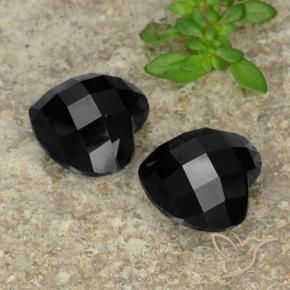 14.00 ctw Black Spinel Stones, Natural Spinel in Heart Rose-Cut Shape for Sale