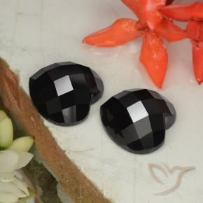 14.66 ctw Black Spinel Stones, Natural Spinel in Heart Rose-Cut Shape for Sale