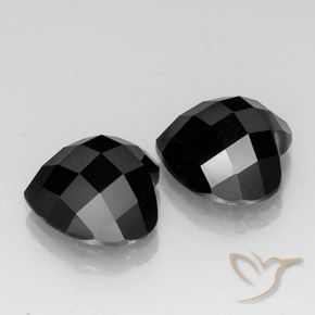 13.56 ctw Black Spinel Stones, Natural Spinel in Heart Rose-Cut Shape for Sale