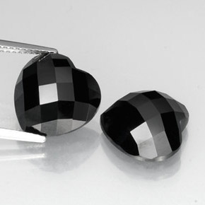 14.00 ct Black Spinel Gemstone, Spinel Gem in Heart Rose-Cut Shape for Sale.