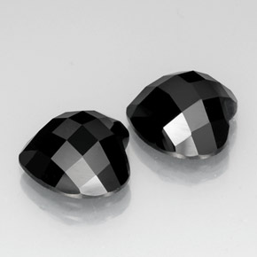 14.00 ct Black Spinel Stone, Natural Spinel in Heart Rose-Cut Shape for Sale