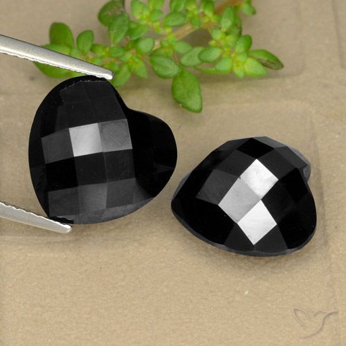 13.85 ct Black Spinel, 12.1 x 11.8 mm Heart Rose Cut From Thailand, Photo A