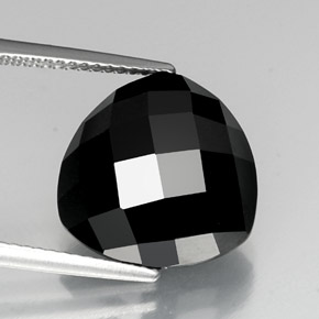 10.65 ct Black Spinel Gemstone, Spinel Gem in Trillion Rose-Cut Shape for Sale.