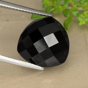 10.90 ct Black Spinel Gemstone, Spinel Gem in Trillion Rose-Cut Shape for Sale.