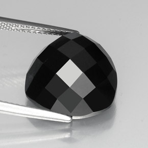 12.04 ct Black Spinel Gemstone, Spinel Gem in Trillion Rose-Cut Shape for Sale.