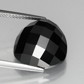 11.79 ct Black Spinel Gemstone, Spinel Gem in Trillion Rose-Cut Shape for Sale.