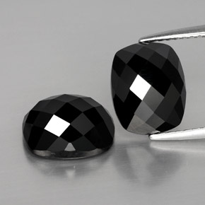 8.03 ctw Black Spinel Gemstones, Spinel Gems in Cushion Rose-Cut Shape for Sale.