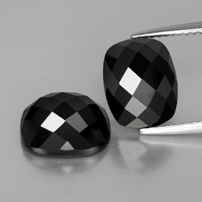 7.87 ct Black Spinel Gemstone, Spinel Gem in Cushion Rose-Cut Shape for Sale.