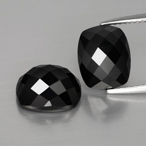 8.07 ct Black Spinel Gemstone, Spinel Gem in Cushion Rose-Cut Shape for Sale.