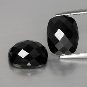 8.07 ct Black Spinel Gemstone, Spinel Gem in Cushion Rose-Cut Shape for Sale.