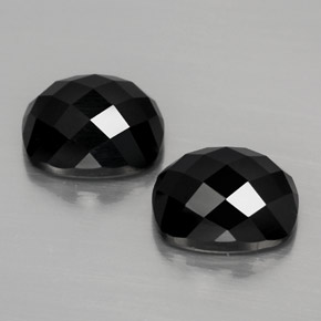 8.28 ct Black Spinel Stone, Natural Spinel in Cushion Rose-Cut Shape for Sale