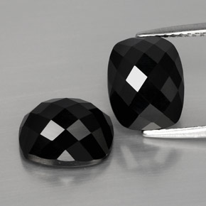 8.67 ct Black Spinel Gemstone, Spinel Gem in Cushion Rose-Cut Shape for Sale.
