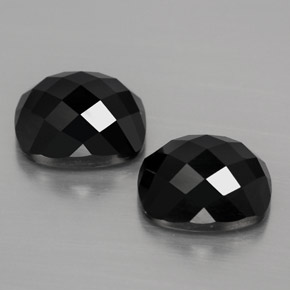 8.67 ct Black Spinel Stone, Natural Spinel in Cushion Rose-Cut Shape for Sale