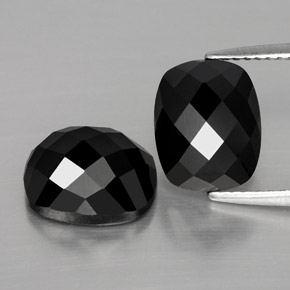 8.34 ct Black Spinel Gemstone, Spinel Gem in Cushion Rose-Cut Shape for Sale.