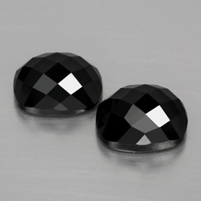 8.34 ct Black Spinel Stone, Natural Spinel in Cushion Rose-Cut Shape for Sale