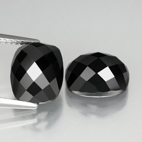 7.82 ctw Black Spinel Gemstones, Spinel Gems in Cushion Rose-Cut Shape for Sale.