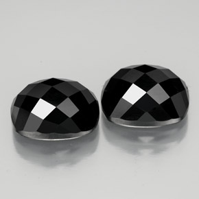 7.82 ctw Black Spinel Stones, Natural Spinel in Cushion Rose-Cut Shape for Sale