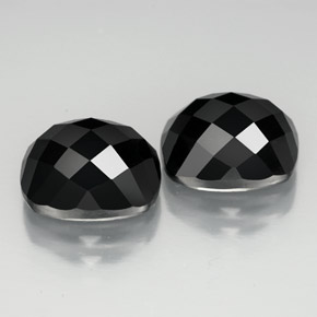8.34 ct Black Spinel Stone, Natural Spinel in Cushion Rose-Cut Shape for Sale
