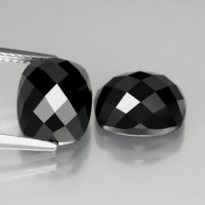 7.90 ct Black Spinel Gemstone, Spinel Gem in Cushion Rose-Cut Shape for Sale.