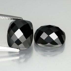 8.11 ctw Black Spinel Gemstones, Spinel Gems in Cushion Rose-Cut Shape for Sale.