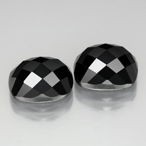 8.11 ctw Black Spinel Stones, Natural Spinel in Cushion Rose-Cut Shape for Sale