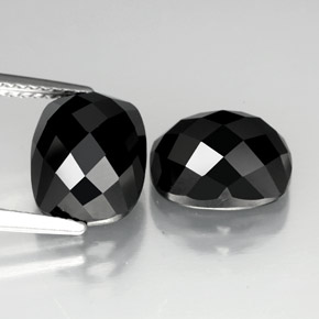 7.99 ct Black Spinel Gemstone, Spinel Gem in Cushion Rose-Cut Shape for Sale.