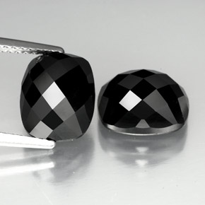 8.36 ct Black Spinel Gemstone, Spinel Gem in Cushion Rose-Cut Shape for Sale.