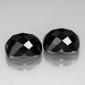 7.86 ctw Black Spinel Stones, Natural Spinel in Cushion Rose-Cut Shape for Sale