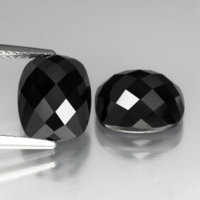 7.73 ct Black Spinel Gemstone, Spinel Gem in Cushion Rose-Cut Shape for Sale.