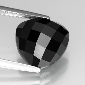 3.89 ct Black Spinel Gemstone, Spinel Gem in Trillion Rose-Cut Shape for Sale.