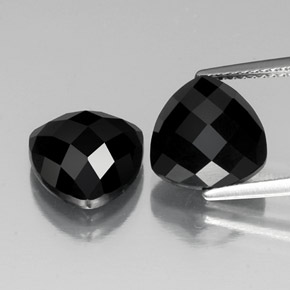 9.09 ct Black Spinel Gemstone, Spinel Gem in Trillion Rose-Cut Shape for Sale.