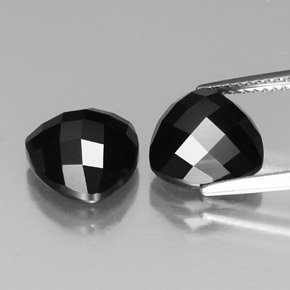 9.13 ctw Black Spinel Gemstones, Spinel Gems in Trillion Rose-Cut Shape for Sale.