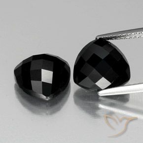 8.96 ct Black Spinel, 10.1 x 9.9 mm Trillion Rose Cut From Thailand, Photo A