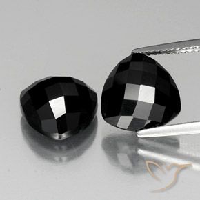 8.92 ct Black Spinel, 10 x 9.8 mm Trillion Rose Cut From Thailand, Photo A