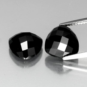 8.60 ct Black Spinel Gemstone, Spinel Gem in Trillion Rose-Cut Shape for Sale.