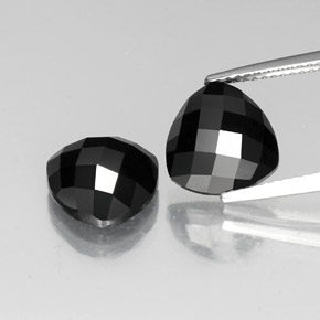 9.00 ct Black Spinel Gemstone, Spinel Gem in Trillion Rose-Cut Shape for Sale.