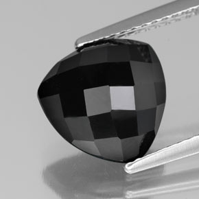 4.21 ct Black Spinel Gemstone, Spinel Gem in Trillion Rose-Cut Shape for Sale.