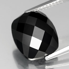 7.17 ct Black Spinel Gemstone, Spinel Gem in Cushion Rose-Cut Shape for Sale.