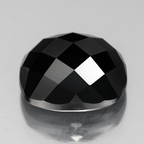 7.17 ct Black Spinel Stone, Natural Spinel in Cushion Rose-Cut Shape for Sale