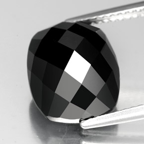7.53 ct Black Spinel Gemstone, Spinel Gem in Cushion Rose-Cut Shape for Sale.