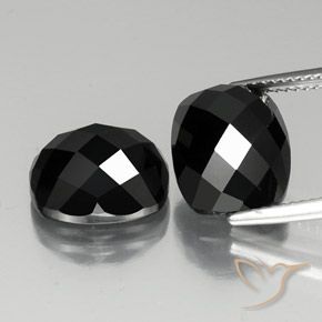 14.55 ct Black Spinel, 12.1 x 10.1 mm Cushion Rose Cut From Thailand, Photo A