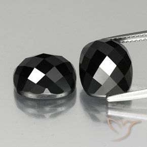14.57 ct Black Spinel, 12 x 10.1 mm Cushion Rose Cut From Thailand, Photo A