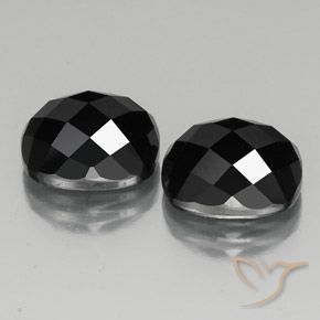 14.57 ctw Black Spinel Stones, Natural Spinel in Cushion Rose-Cut Shape for Sale