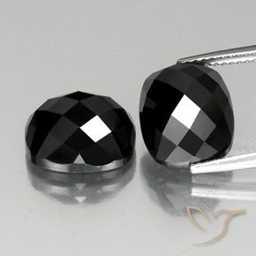 14.5 ct Black Spinel, 12.1 x 10.2 mm Cushion Rose Cut From Thailand, Photo A