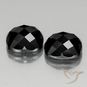 14.50 ctw Black Spinel Stones, Natural Spinel in Cushion Rose-Cut Shape for Sale