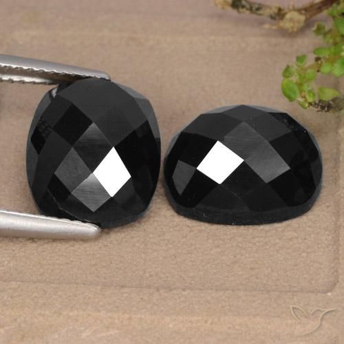 15.19 ct Black Spinel, 12 x 10.1 mm Cushion Rose Cut From Thailand, Photo A