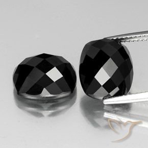 15.01 ct Black Spinel, 12 x 10.1 mm Cushion Rose Cut From Thailand, Photo A